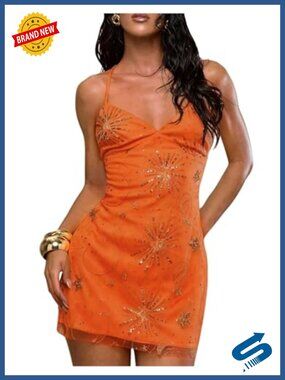 Sequin Mini Dress V Neck Sleeveless Bodycon Club Cocktail Party